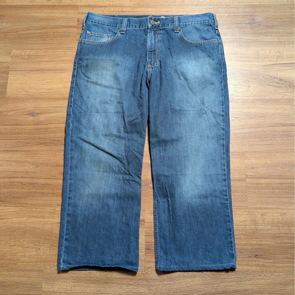 Carhartt Jeans Mens 36x30(38x25) Straight Leg Loose Fit Blue Denim Cotton